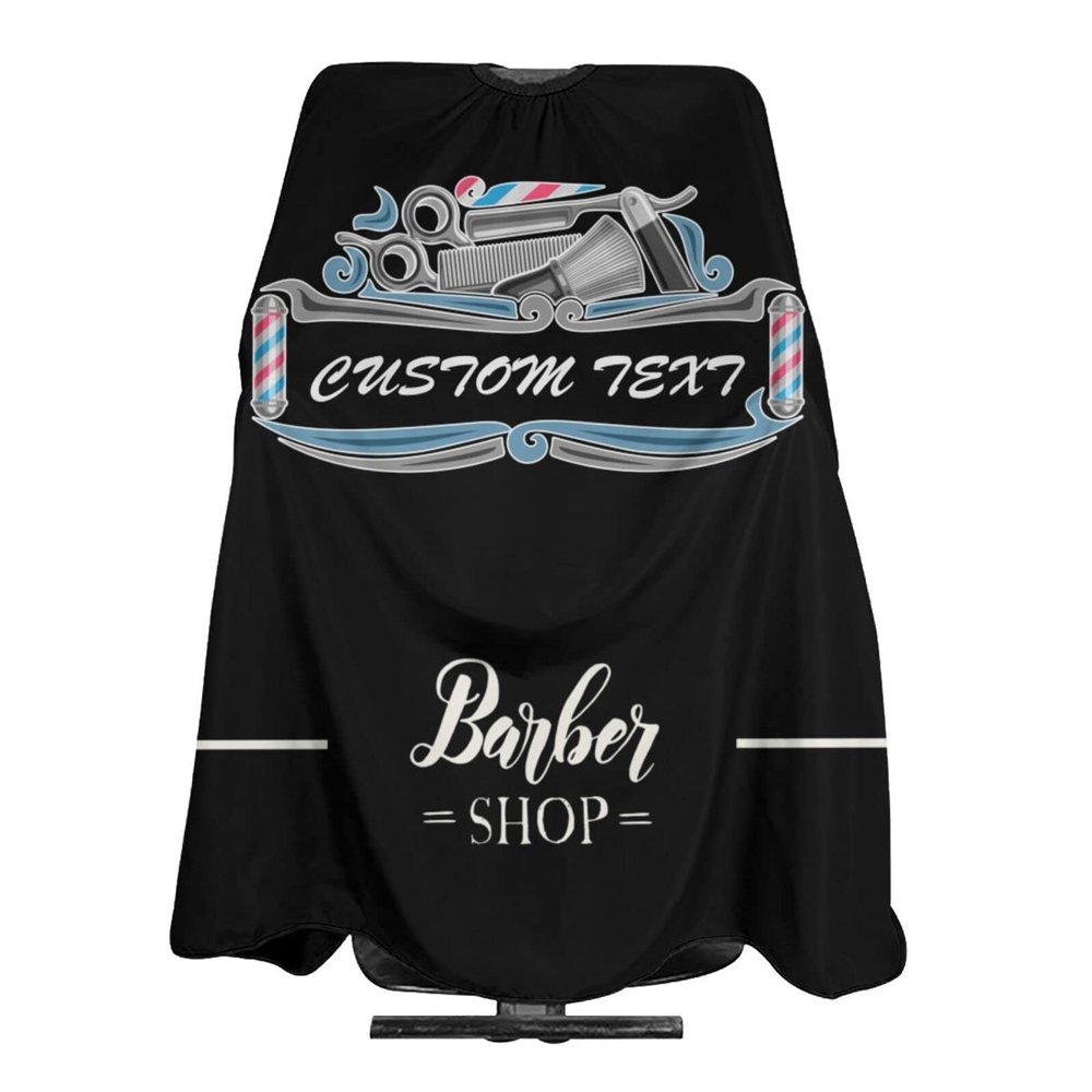 Custom Barber Cape Hairdresser Cape, Add Your Photo Text Logo Personalized Baber Shop Salon Cape for Men, Customized Hair Cutting Cape for Home Salon Barbershop