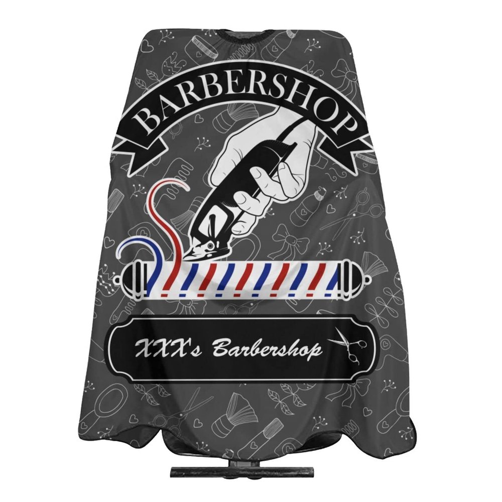 Custom Barber Cape Hairdresser Cape, Add Your Photo Text Logo Personalized Barber Salon Cape for Men, Customized Hair Cutting Cape for Home Salon Barbershop