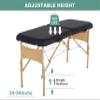 Capacmkseh Massage Tables Portable Lash Bed 73 inch Tattoo Table, Height Adjustable Portable Spa Bed, 2 Folding Chiropractic Table w/Carry Case/Face Cradle/Hand Pallet/Bolster for Physical Therapist view 2