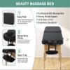 Capacmkseh Massage Tables Portable Lash Bed 73 inch Tattoo Table, Height Adjustable Portable Spa Bed, 2 Folding Chiropractic Table w/Carry Case/Face Cradle/Hand Pallet/Bolster for Physical Therapist view 3
