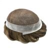 Toupee For Men Hair Pieces Real Human Hair Mens Toupee Hair Replacement System Natural Hairline Hair Piece For Men Hair Systems 8"X10", #6 Light Brown-120% Light to Medium Density view 3
