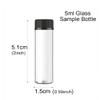 Elfenstall- 50pcs 5ml 1/6oz Vials Clear Glass Bottle with Orifice Reducer Black Caps Jars Portable For Travel Essential Oil Perfume Liquid Sampling Sample + Free 5pcs 3ml Dropper view 2