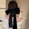 .Wiwpar Large Black Hair Bows for Women Velvet Hair Bow Hair Clips French Barrette Long Ribbon Tail Soft Plain Color Bowknot Hairpin Headwear Hair Accessories for Halloween Party (black) view 3