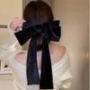 .Wiwpar Large Black Hair Bows for Women Velvet Hair Bow Hair Clips French Barrette Long Ribbon Tail Soft Plain Color Bowknot Hairpin Headwear Hair Accessories for Halloween Party (black) view 4