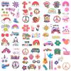 158 Pcs Hippie Temporary Tattoos, Face Tattoos Stickers Love and Peace Rainbow Temporary Tattoos Hippie Tattoos for Kids Women Man Adult Hippie Costume Accessories Party Decorations view 1