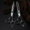 Hair Cutting Shears, 6 Inch Professional Japan 440c Steel Upscale Green Gem Cut Hair Scissors Haircut Thinning Barber Cutting Shears Hairdressing Scissors (Color : Set) view 2