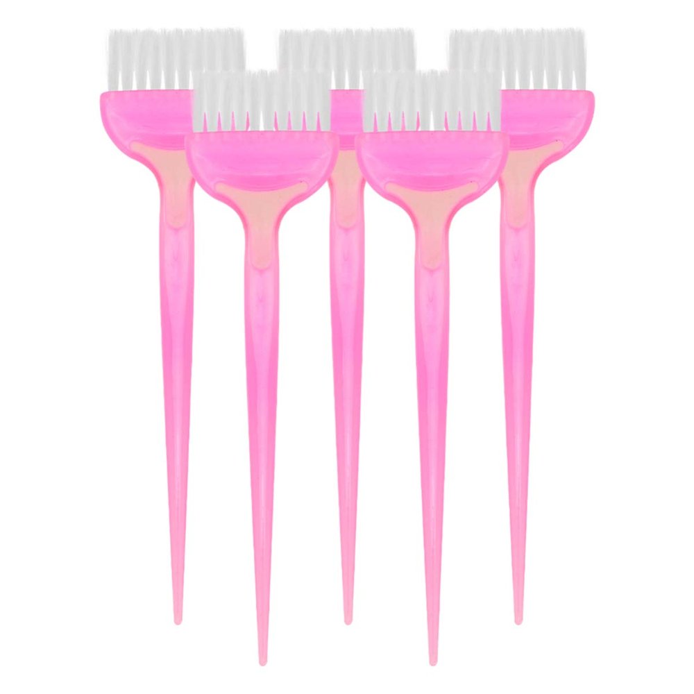 5pcs Hair Dye Applicator Brush for Salon and Home Use Pink ABS
