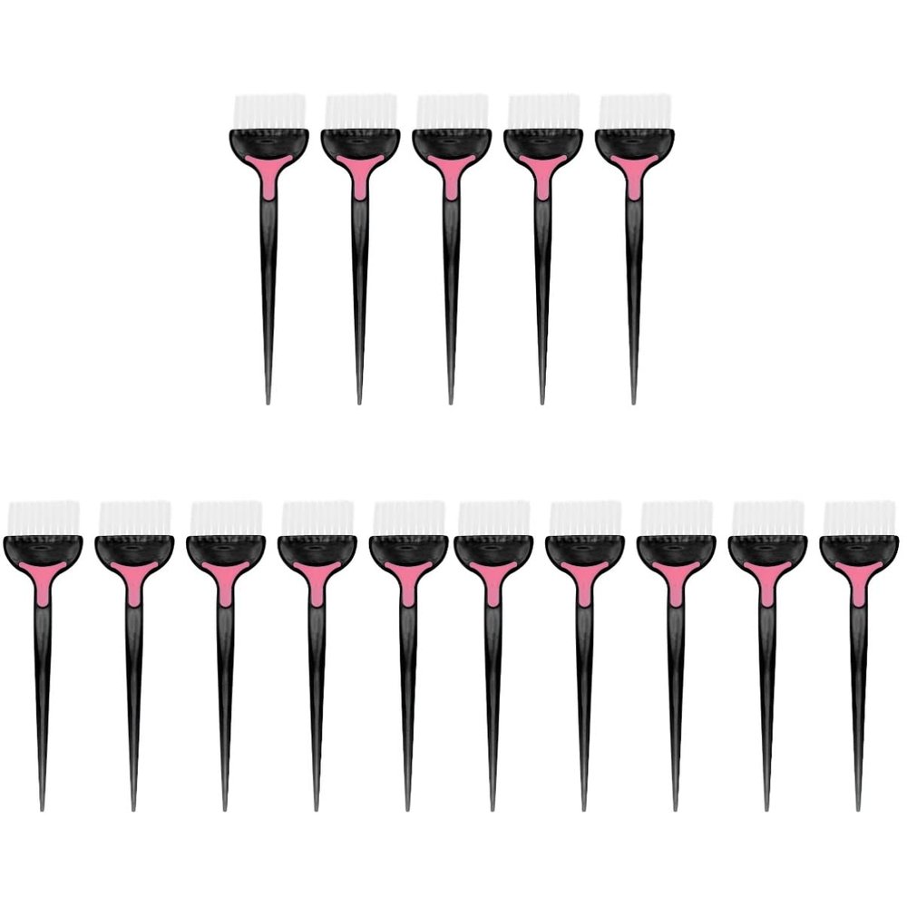 LALAFINA 15pcs Hair Dye Applicator Brushes Soft Bristle Barbershop Tool for Hair Treatment and Coloring for Home and Salon Use Black