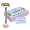GEM PWR Rose Quartz + Jade Roller for Face and Neck Massage, Dual Gemstones with Durable Steel Handle and Travel Bag. Minimize Wrinkles, Reduce Puffiness and Restore Skin's Elasticity and Radiance view 1