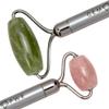 GEM PWR Rose Quartz + Jade Roller for Face and Neck Massage, Dual Gemstones with Durable Steel Handle and Travel Bag. Minimize Wrinkles, Reduce Puffiness and Restore Skin's Elasticity and Radiance view 3