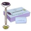 GEM PWR Amethyst + Jade Roller for Face and Neck Massage, Dual Gemstones with Durable Steel Handle and Travel Bag. Minimize Wrinkles, Reduce Puffiness and Restore Skin's Elasticity and Radiance view 1