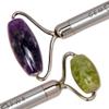 GEM PWR Amethyst + Jade Roller for Face and Neck Massage, Dual Gemstones with Durable Steel Handle and Travel Bag. Minimize Wrinkles, Reduce Puffiness and Restore Skin's Elasticity and Radiance view 3