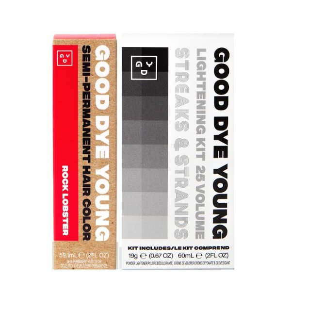 Good Dye Young Streaks and Strands Semi Perm Dye (Rock Lobster) with Lightening Kit - 2 oz