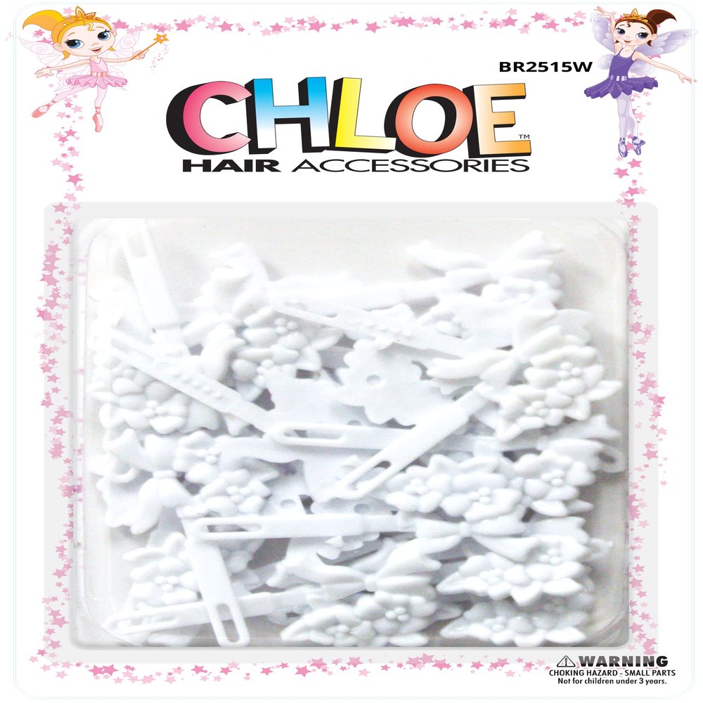 Chloe Hair Accessories | Barrette Bouquet Hair Pins | 24 PCS - White