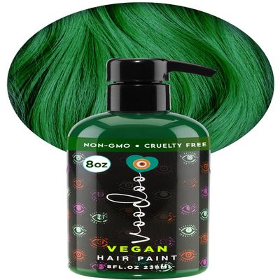 MOEHAIR Voodoo Green Hair Dye Semi-Permanent Hair Dye, Vegan Formula, 8 Oz
