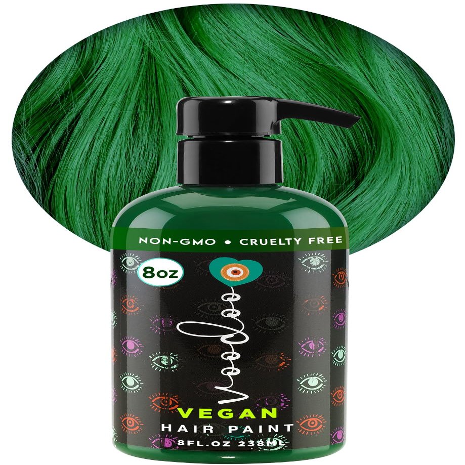 MOEHAIR Voodoo Green Hair Dye Semi-Permanent Hair Dye, Vegan Formula, 8 Oz
