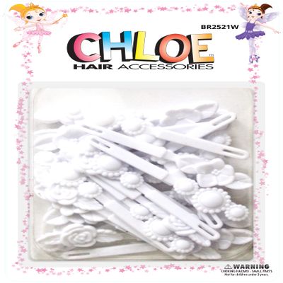 Chloe Hair Accessories | Flower & Leaves Hair Pins | 28 PCS - White