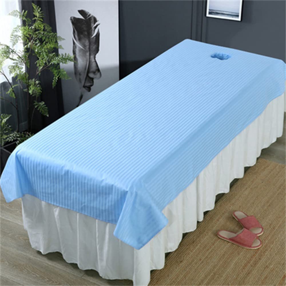 Facial Bed Cover With Face Hole Cotton SPA Massage Couch Cover Oil-resistant Beauty Massage SPA Couch Cover Washable Massage Sheet Cover Professional For Massage Tables And Spas-I 39x83inch(100x210cm)