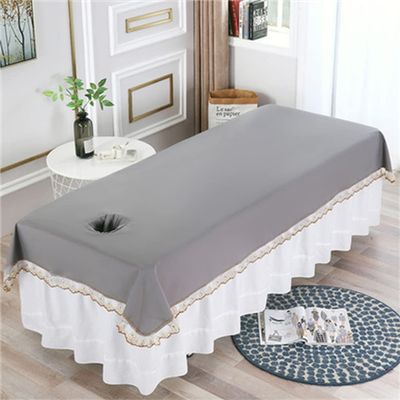 Cotton Spa Massage Treatment Table Bed Cover with Face Hole Salon Bed Sheet Solid Color Massage Table Sheet Beauty Salon Spa Sheet for Massage Bed-C 31x79inch(80x200cm)