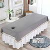 Cotton Spa Massage Treatment Table Bed Cover with Face Hole Salon Bed Sheet Solid Color Massage Table Sheet Beauty Salon Spa Sheet for Massage Bed-C 31x79inch(80x200cm) view 1