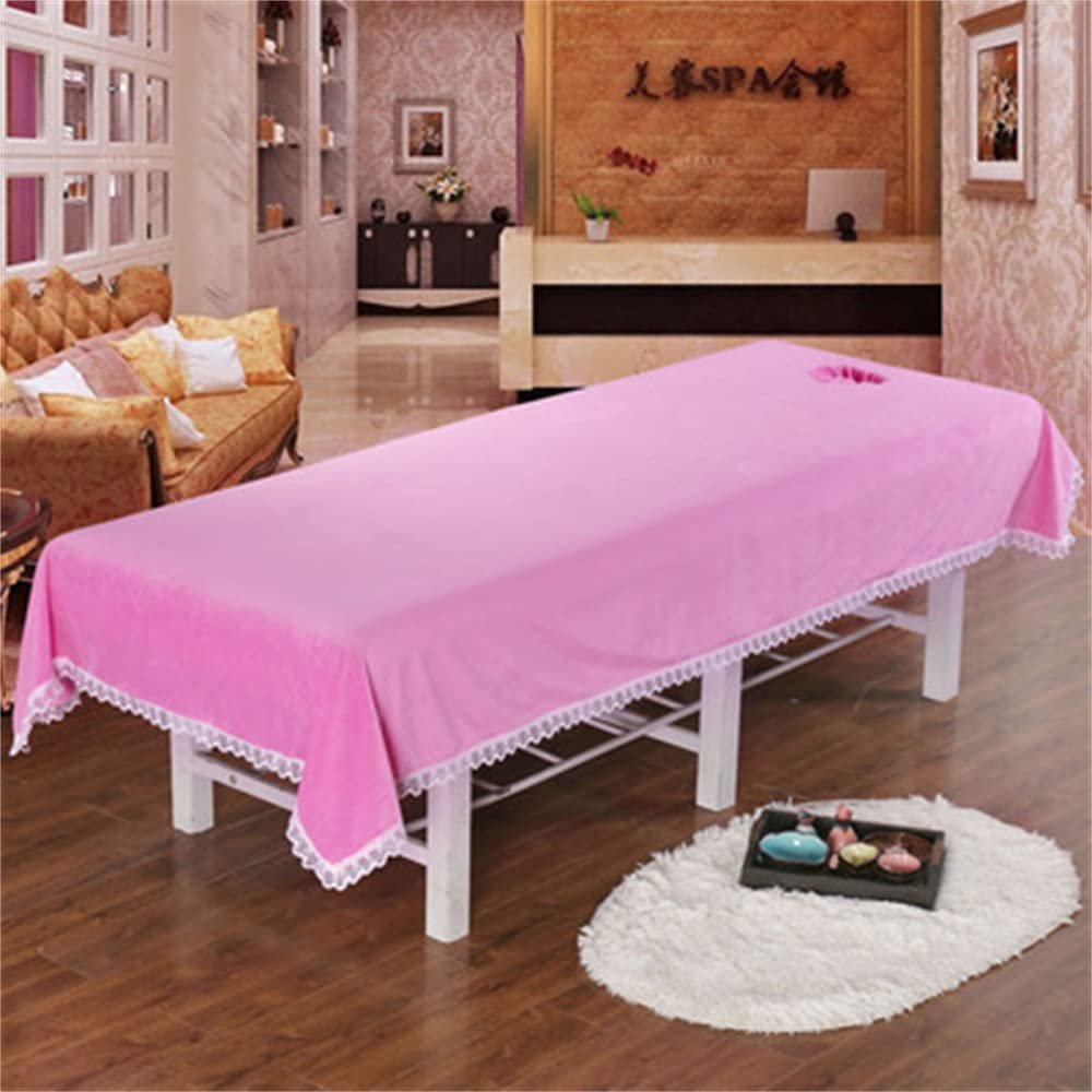 Beauty Salon Massage Cover with Face Hole Beauty Bedsheet Solid Color Beauty Couch Cover for Massage Tables Bed Treatment Massage Sheet Cover for Massage Bed-I 47x87inch(120x220cm)