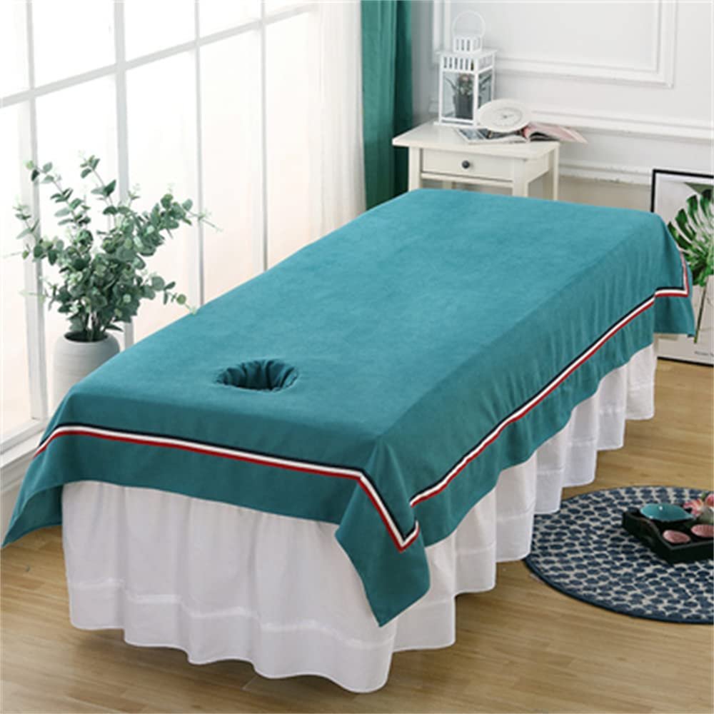 Darley Salon Couch Sheet with Face Hole Massage Table Cover Sheet Soft Cotton Beauty Salon Spa Sheet Bed Sheet Cover Beauty Salon Massage SPA Center Bed Sheets-B 31x79inch(80x200cm)