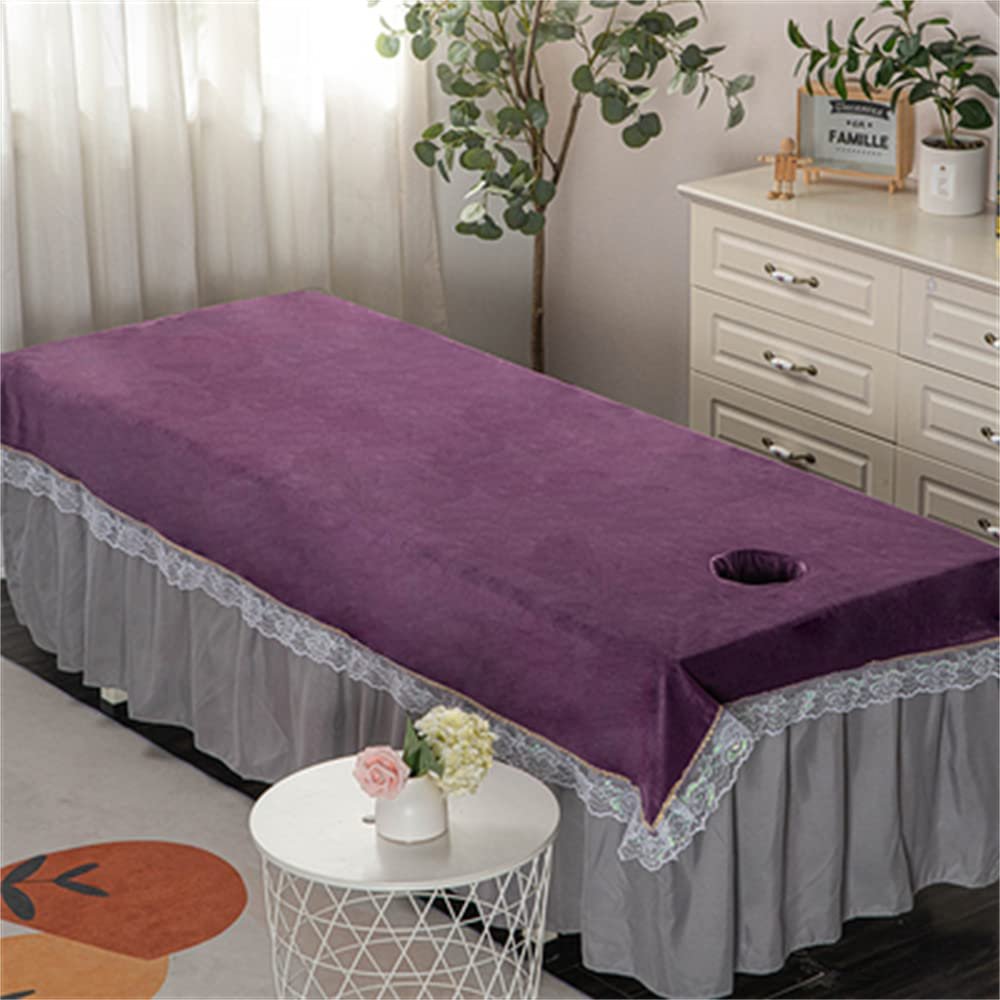 Bed Sheet Cover All-round Wrap SPA Massage Couch Cover Fully Wrap Around Sides Beauty Salon Spa Massage Table Cloth Pure Color Beauty Salon Spa Sheet Waterproof With Breathing Hole-A 47x87inch(120x220