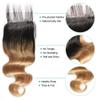 1B/27 Closure Pre Plucked Ombre Lace Closure Human Hair Transparent Lace Free Part 4X4 Lace Front Closure With Baby Hair Brazilian Virgin Hair Body Wave Lace Closure Next Day Delivery 16 Inch view 3