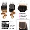 1B/27 Closure Pre Plucked Ombre Lace Closure Human Hair Transparent Lace Free Part 4X4 Lace Front Closure With Baby Hair Brazilian Virgin Hair Body Wave Lace Closure Next Day Delivery 16 Inch view 4
