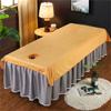 Darley Cotton SPA Massage Couch Cover with Face Hole Salon Couch Sheet Solid Color Massage Table Cover Sheet Beauty Salon Spa Sheet Bed Sheet Cover for Massage Bed-D 47x75inch(120x190cm) view 1