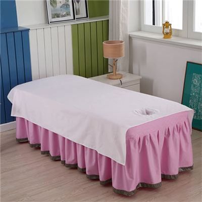 Cotton Massage Table Cloth with Face Hole Massage Table Cover Sheet Solid Color Salon Couch Sheet Spa Massage Treatment Table Bed Cover for Massage Bed-B 39x79inch(100x200cm)
