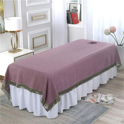 Darley Cotton Beauty Salon Spa Sheet with Face Hole Beauty Salon Spa Sheet Soft Beauty Bedsheet Massage Sheet Cover Salon Bed Sheet Cover SPA Massage Table Cover-B 31x79inch(80x200cm)