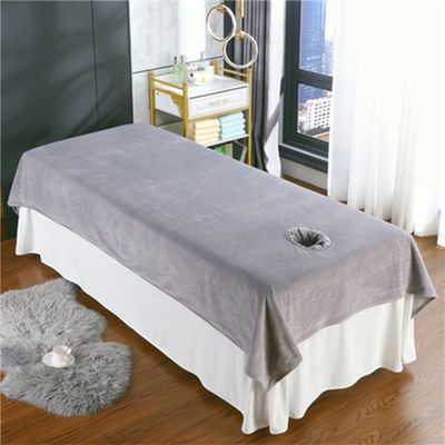 Cotton SPA Massage Couch Cover with Face Hole Massage Table Cloth Solid Color Beauty Salon Spa Sheet Bed Sheet Cover Beauty Couch Cover for Massage Tables Bed Treatment-C 31x79inch(80x200cm)