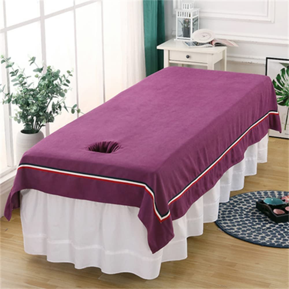 Darley Salon Couch Sheet with Face Hole Massage Table Cover Sheet Soft Cotton Beauty Salon Spa Sheet Bed Sheet Cover Beauty Salon Massage SPA Center Bed Sheets-C 31x79inch(80x200cm)