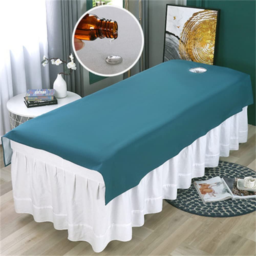 Beauty Bed Sheet Cover Soft SPA Massage Table Cover Mat Breathable Massage Table SPA Couch Cover Sheet Professional Facial Bed Cover With Face Hole Solid Color For Beauty Salon Spa-C 47x79inch(120x200