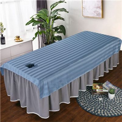 Cotton Massage Table Sheet with Face Hole Salon Couch Sheet Washable Beauty Salon Spa Sheet Beauty Massage SPA Couch Cover Spa Massage Treatment Table Bed Cover-F 39x79inch(100x200cm)