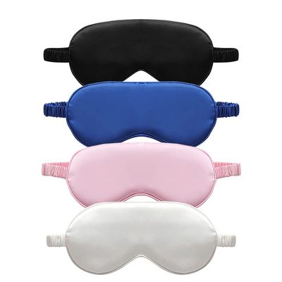 TOPTIE 4 Pack Silk Sleep Mask Blindfold Travel Nap Eye Cover Light Double-Side Smooth Rest Eyeshade, 8 1/4" x 3 3/4"-Assorted