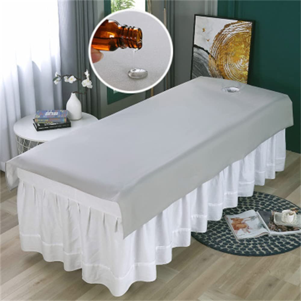 Beauty Bed Sheet Cover Soft SPA Massage Table Cover Mat Breathable Massage Table SPA Couch Cover Sheet Professional Facial Bed Cover With Face Hole Solid Color For Beauty Salon Spa-A 47x79inch(120x200