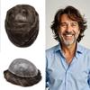 Full PU Toupee for Men Human Hairpiece Durable Thin Skin Hair Replacement System Mens Toupee 0.1MM Skin PU Injected Hair Units for Men 8"X10" #310 3# DARK BROWN WITH 10% SYNTHETIC GREY view 1