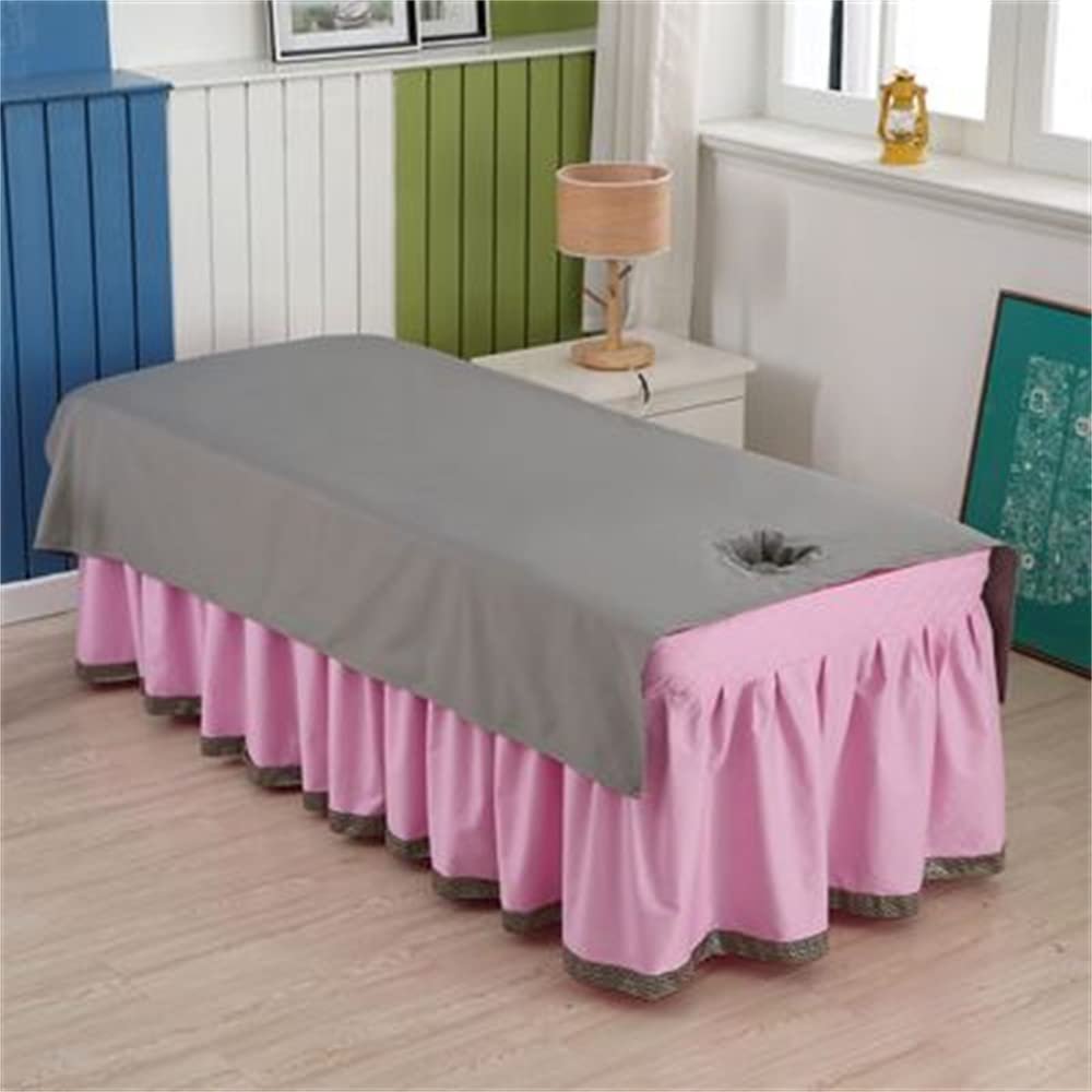Cotton Massage Table Cloth with Face Hole Massage Table Cover Sheet Solid Color Salon Couch Sheet Spa Massage Treatment Table Bed Cover for Massage Bed-C 31x75inch(80x190cm)