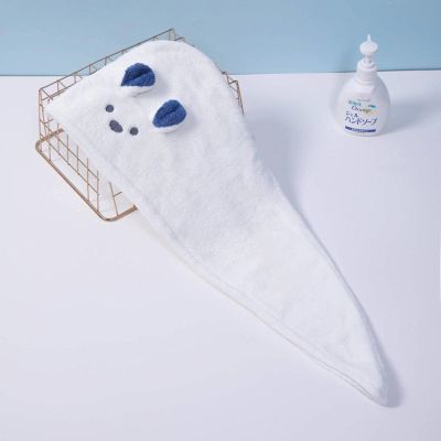 Cartoon Rabbit Ears Hair-Drying Cap Micron Yarn Triangular Binder Shower Cap Coral Fleece Absorbent Hair Drying Towel