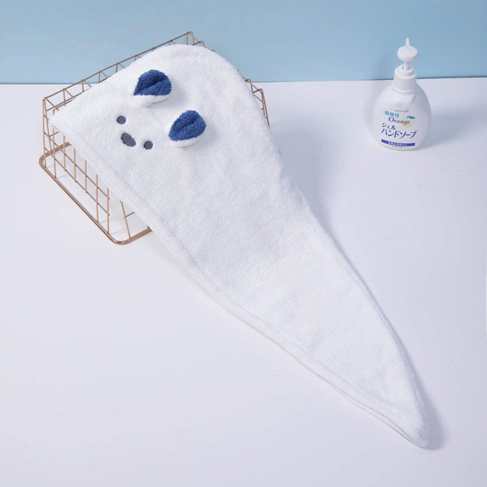 Cartoon Rabbit Ears Hair-Drying Cap Micron Yarn Triangular Binder Shower Cap Coral Fleece Absorbent Hair Drying Towel
