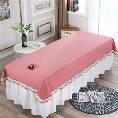Cotton Spa Massage Treatment Table Bed Cover with Face Hole Salon Bed Sheet Solid Color Massage Table Sheet Beauty Salon Spa Sheet for Massage Bed-D 31x79inch(80x200cm)