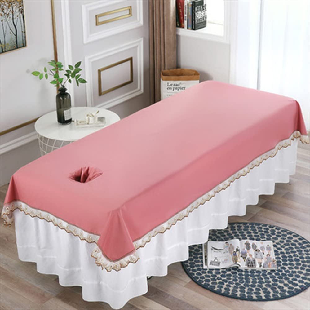 Cotton Spa Massage Treatment Table Bed Cover with Face Hole Salon Bed Sheet Solid Color Massage Table Sheet Beauty Salon Spa Sheet for Massage Bed-D 31x79inch(80x200cm)