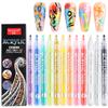 Nail Art Graffiti Pen Set 12Pcs Waterproof Drawing Marker Pen For Nails Neon Enamels Black White Quick Dry Nail Art Painting Pen DIY Abstract Lines Pen for Nail Art Nail Salon Supplies view 1