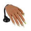 Practice Hand for Acrylic Nails with Stand Bracket, Silicone Fake Hands to Practice Fake Nails Mannequin Hand for Nails Practice and Nail Art Single Right Hand Color 4# view 1