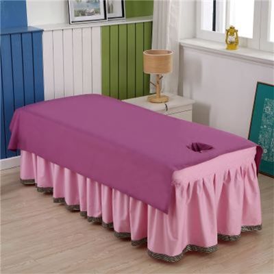 Cotton Massage Table Cloth with Face Hole Massage Table Cover Sheet Solid Color Salon Couch Sheet Spa Massage Treatment Table Bed Cover for Massage Bed-D 31x75inch(80x190cm)