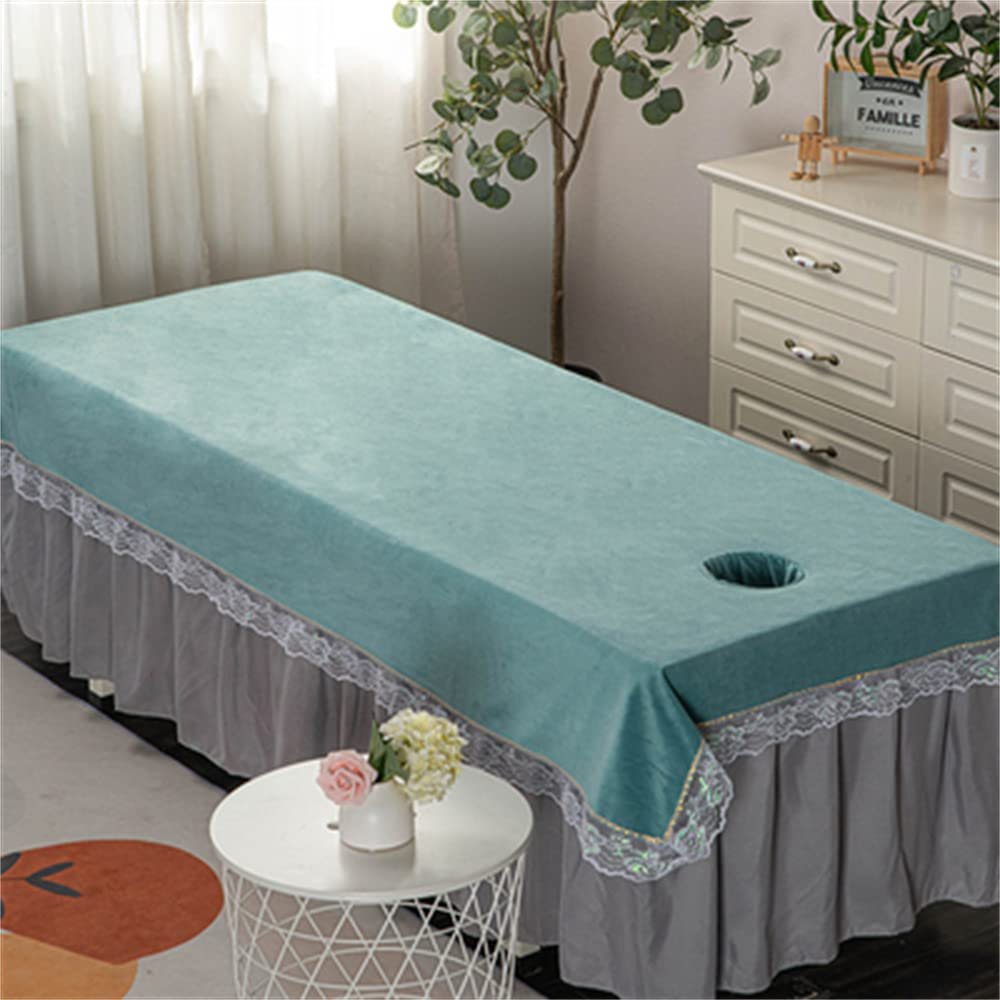 Bed Sheet Cover All-round Wrap SPA Massage Couch Cover Fully Wrap Around Sides Beauty Salon Spa Massage Table Cloth Pure Color Beauty Salon Spa Sheet Waterproof With Breathing Hole-K 33x79inch(85x200c