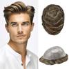Full PU Toupee for Men Human Hairpiece Durable Thin Skin Hair Replacement System Mens Toupee 0.1MM Skin PU Injected Hair Units for Men 8"X10" #1730 17# DARK ASH BLONDE WITH 30% SYNTHETIC GREY view 1