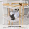 Esthetician Cart with Wheels Utility Salon Rolling Trolley, Gold Mobile Storage Organizer for Beauty Spa Cosmetology Massage, Tattoo Manicure Facial Tool Holder Station view 4